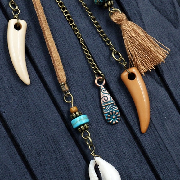 Shell & Tassel Drop Earrings - Picture 2 of 6